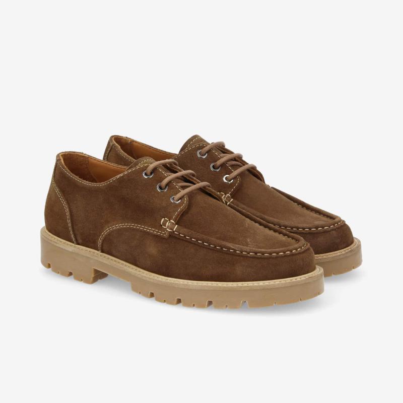 BERLIN DERBY M - SUEDE -  MARRON